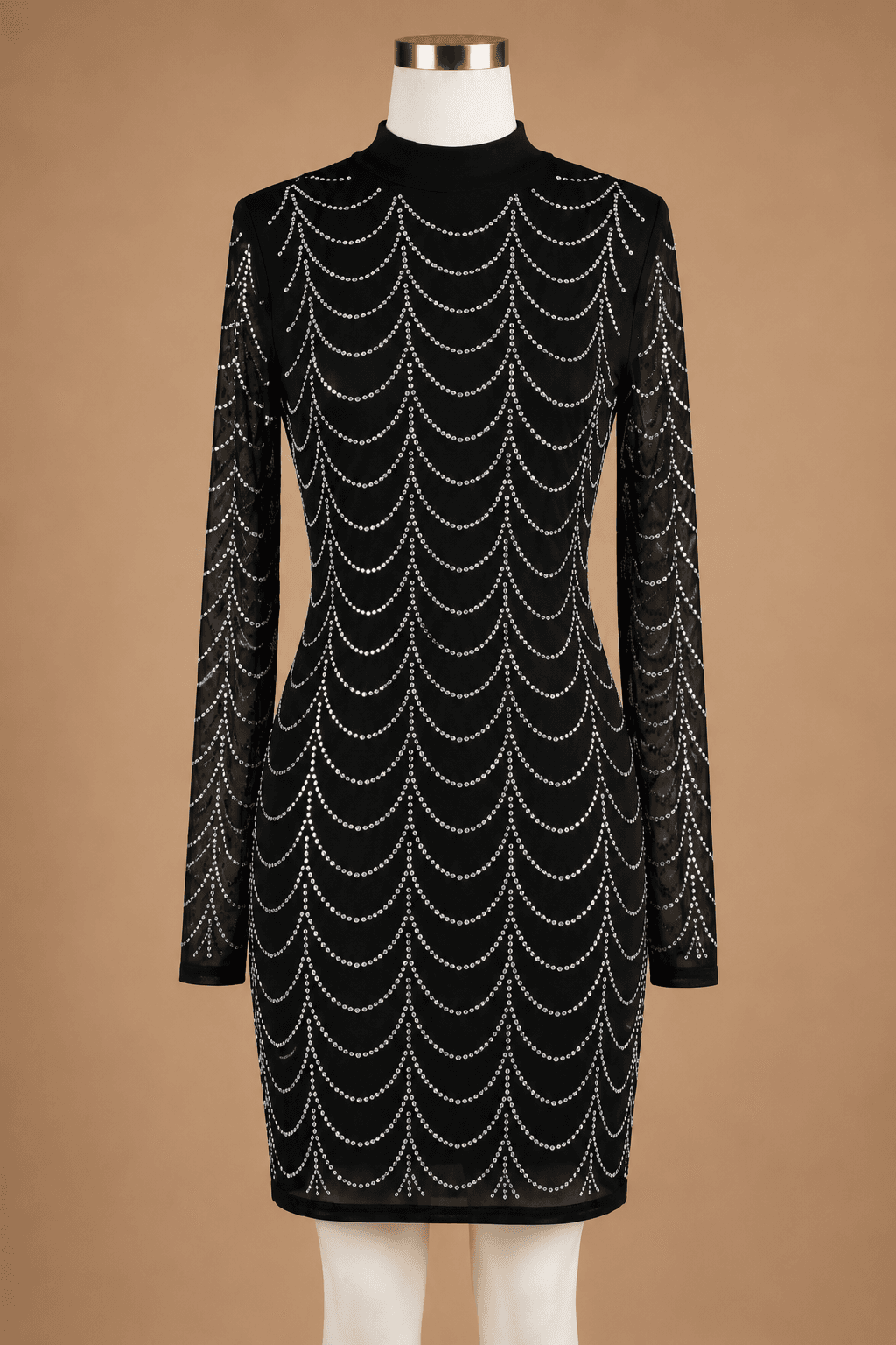 Black Textured Mini Dress
