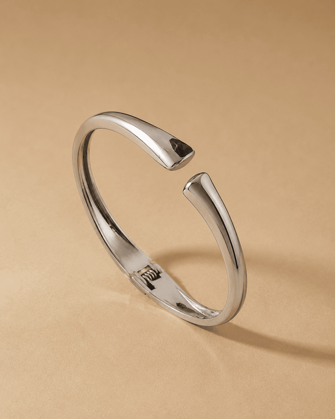 Sleek Curve Silver Cuff Bracelet