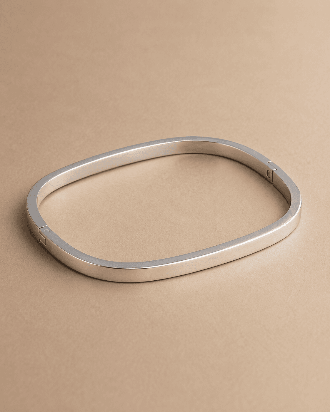 Square Edge Minimal Silver Bangle