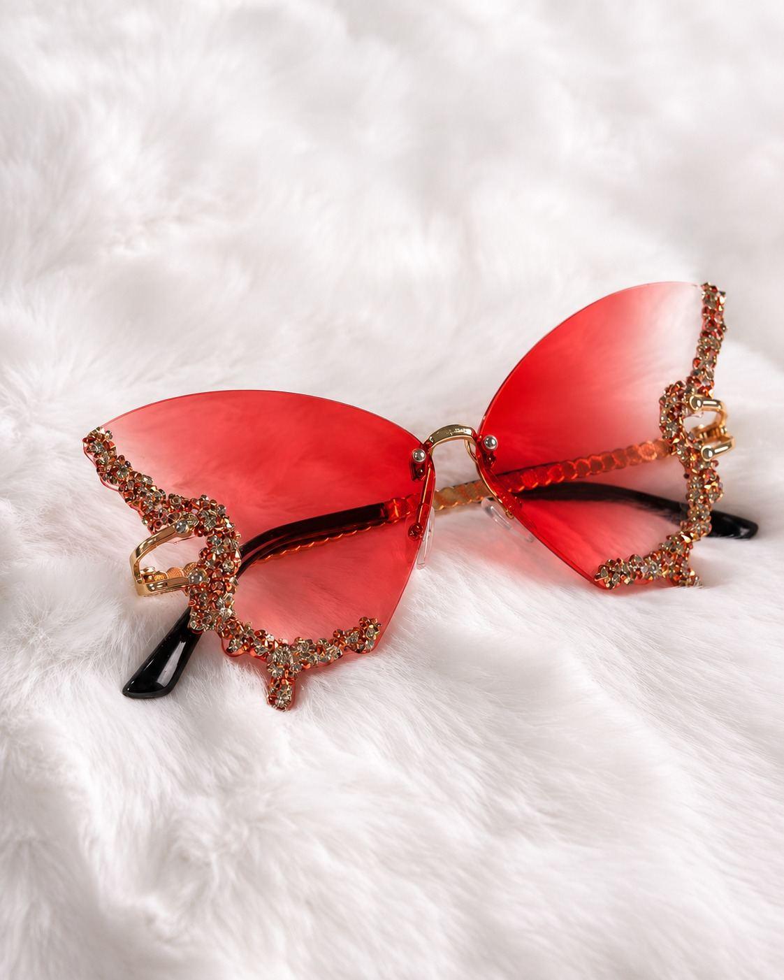 Ruby Butterfly Jewel Sunglasses