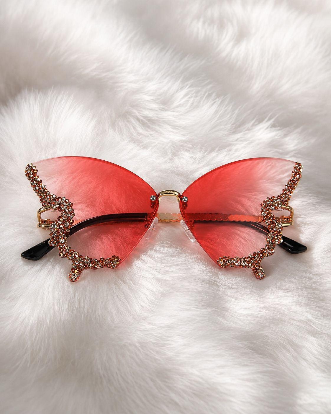 Ruby Butterfly Jewel Sunglasses