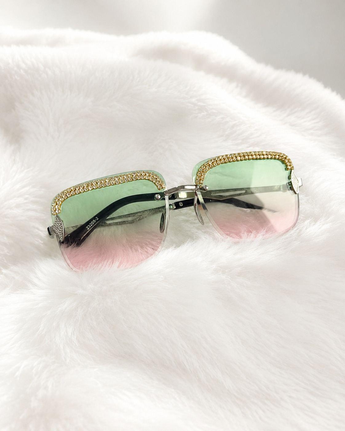 Mint Rose Gradient Square Sunglasses