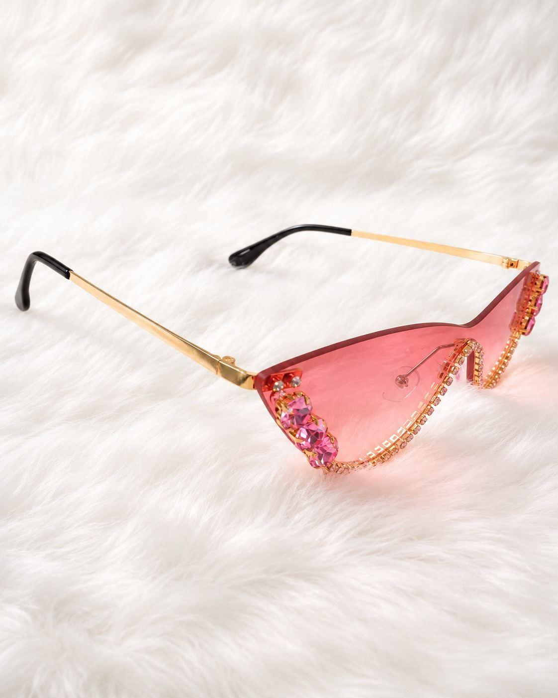 Rose Crystal Shield Sunglasses