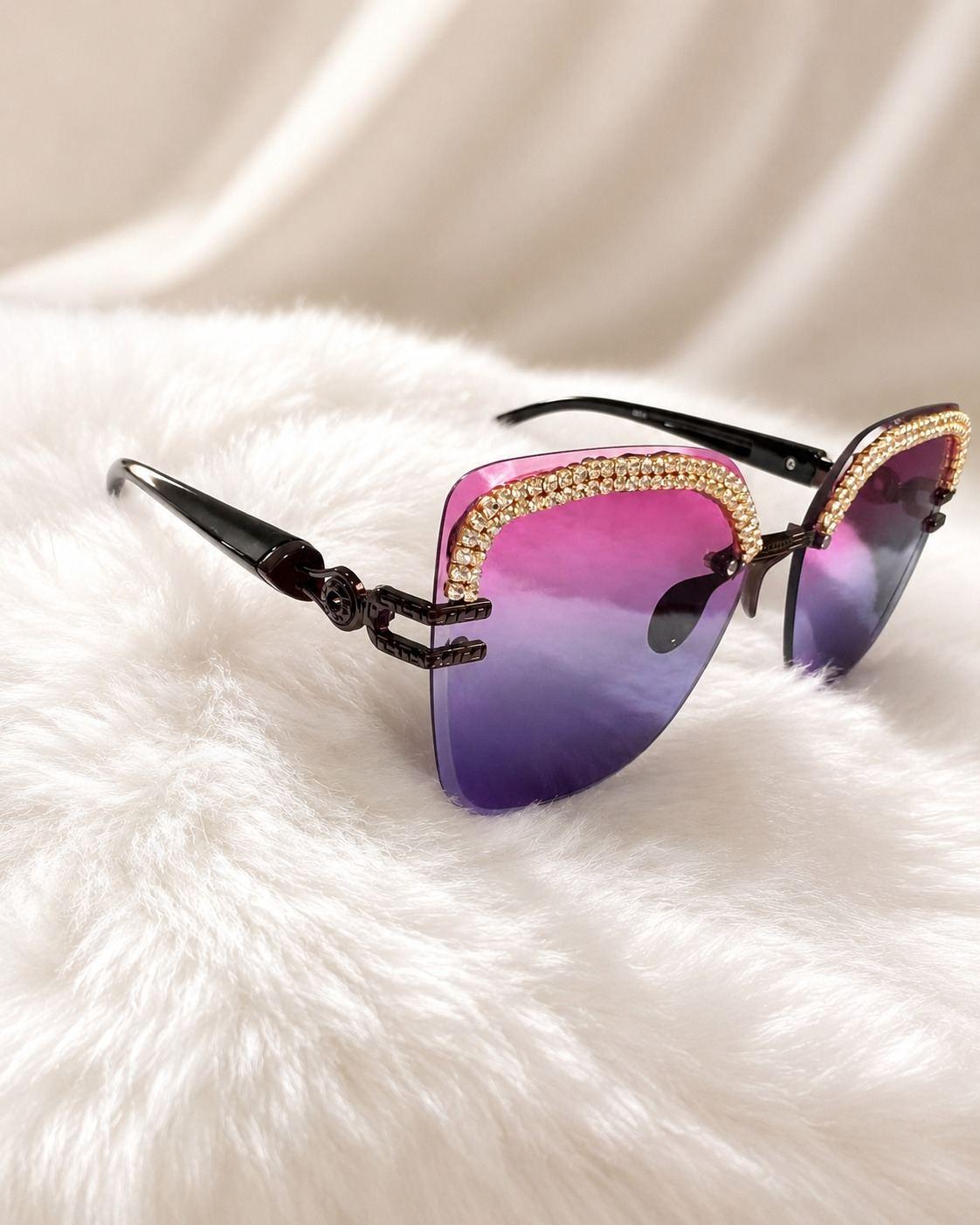 Berry Violet Gradient Square Sunglasses