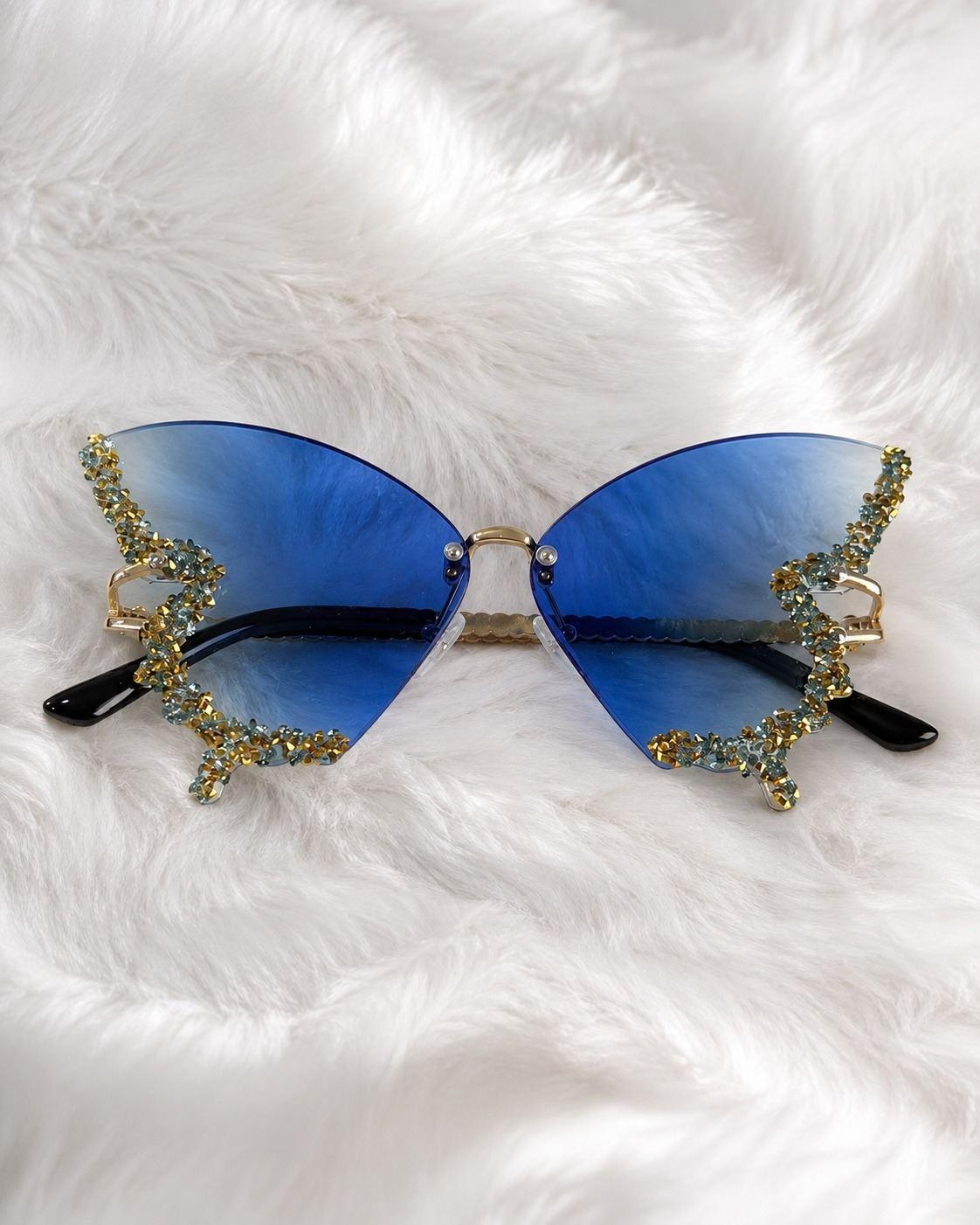 Azure Butterfly Jewel Sunglasses