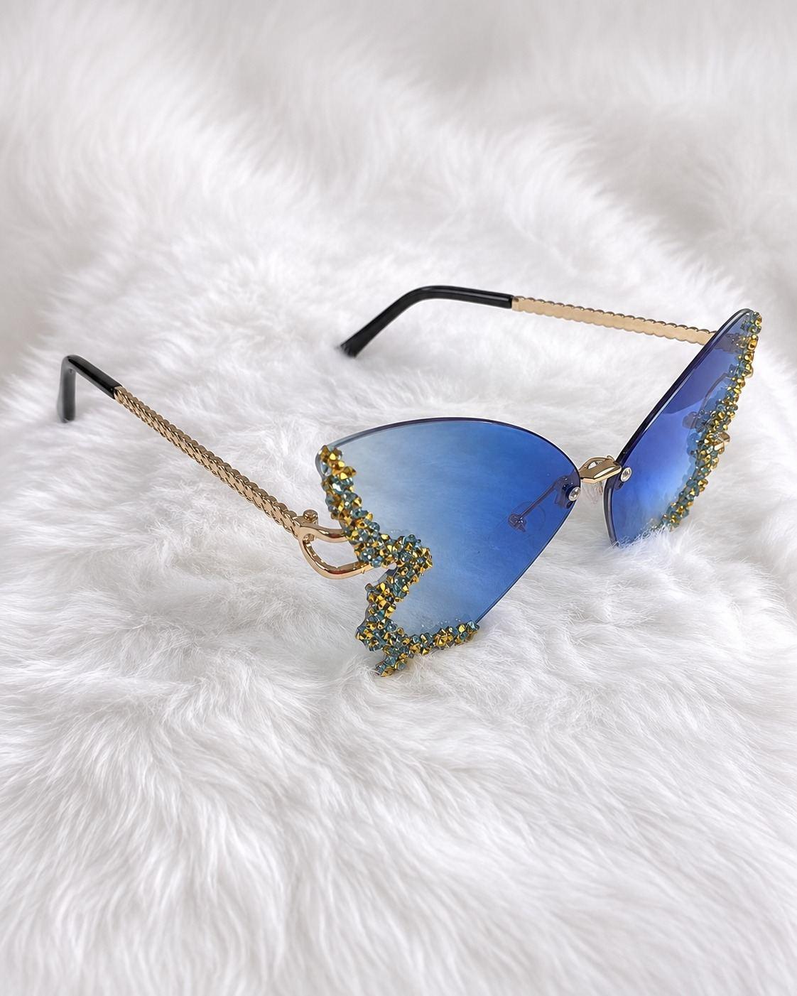 Azure Butterfly Jewel Sunglasses