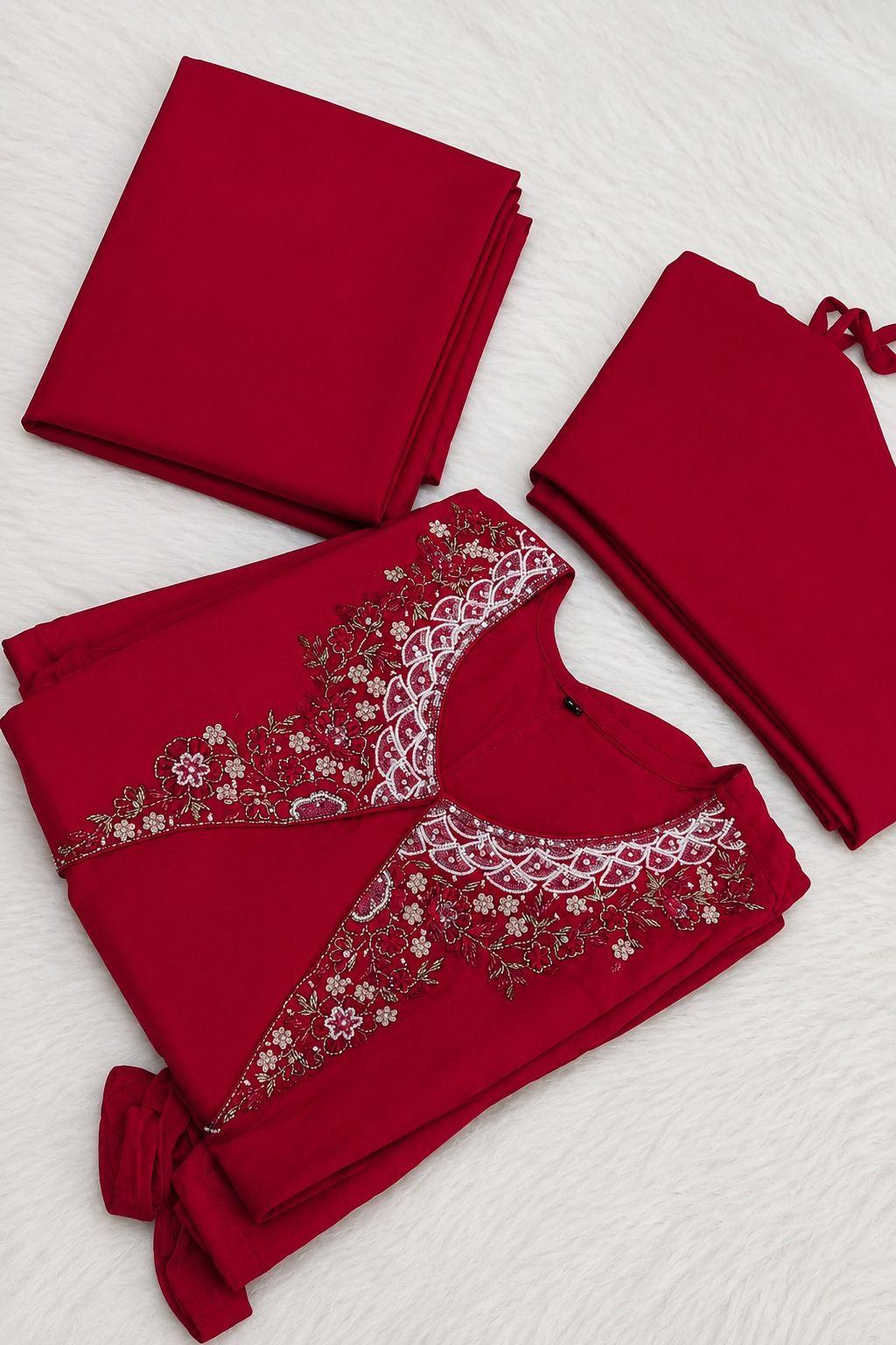 Magenta Embroidered Cape 3 Piece Suit Set