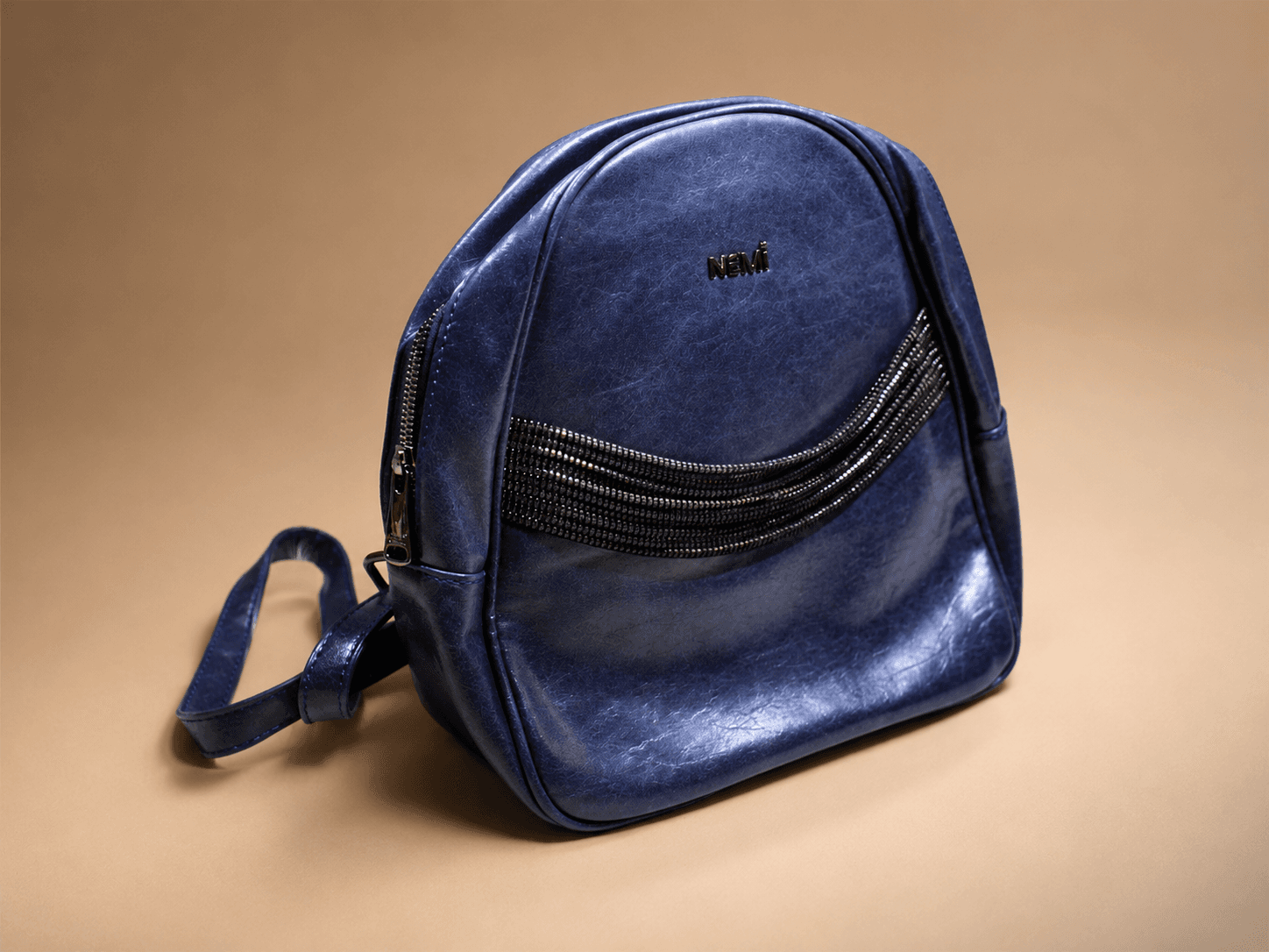 Metallic Blue Mini Backpack
