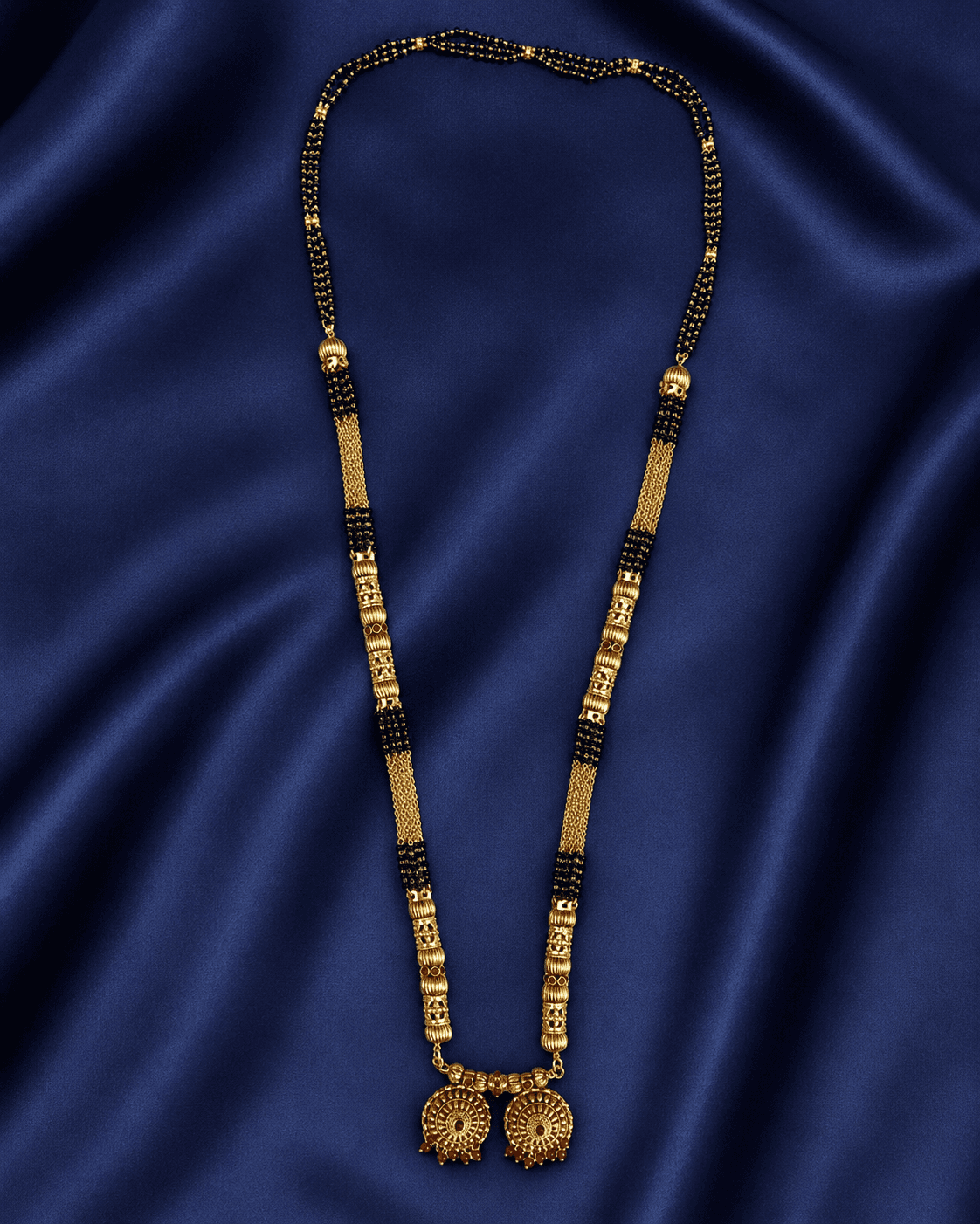 Twin Medallion Ruby Mangalsutra