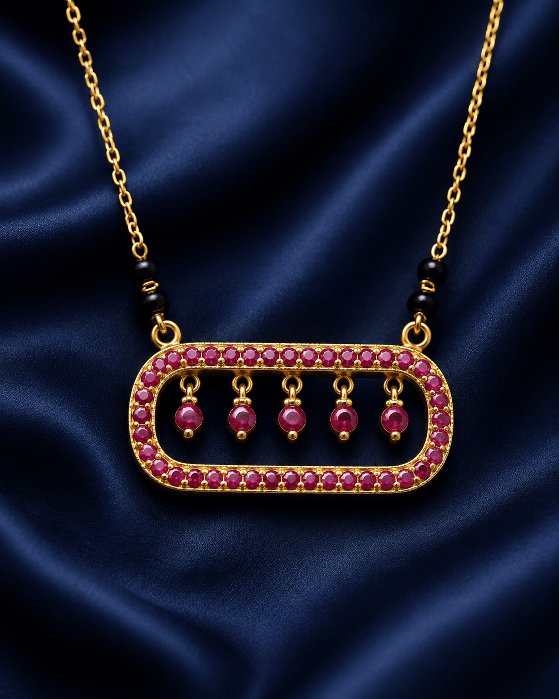 Ruby Bar Dangler Mangalsutra
