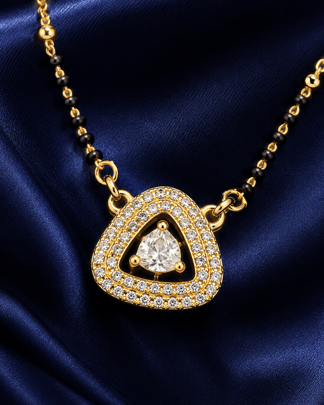Triangle Halo Crystal Mangalsutra