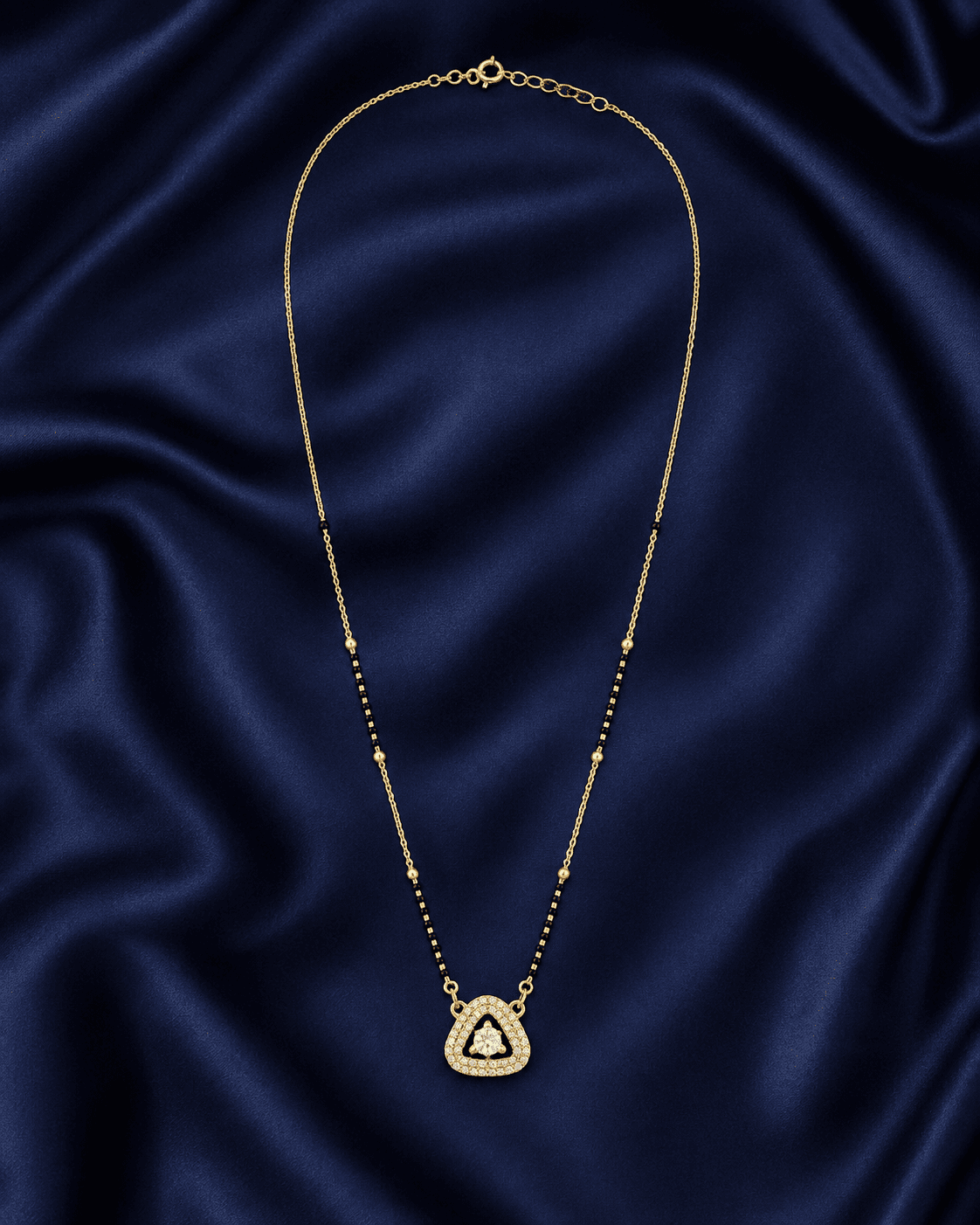 Triangle Halo Crystal Mangalsutra