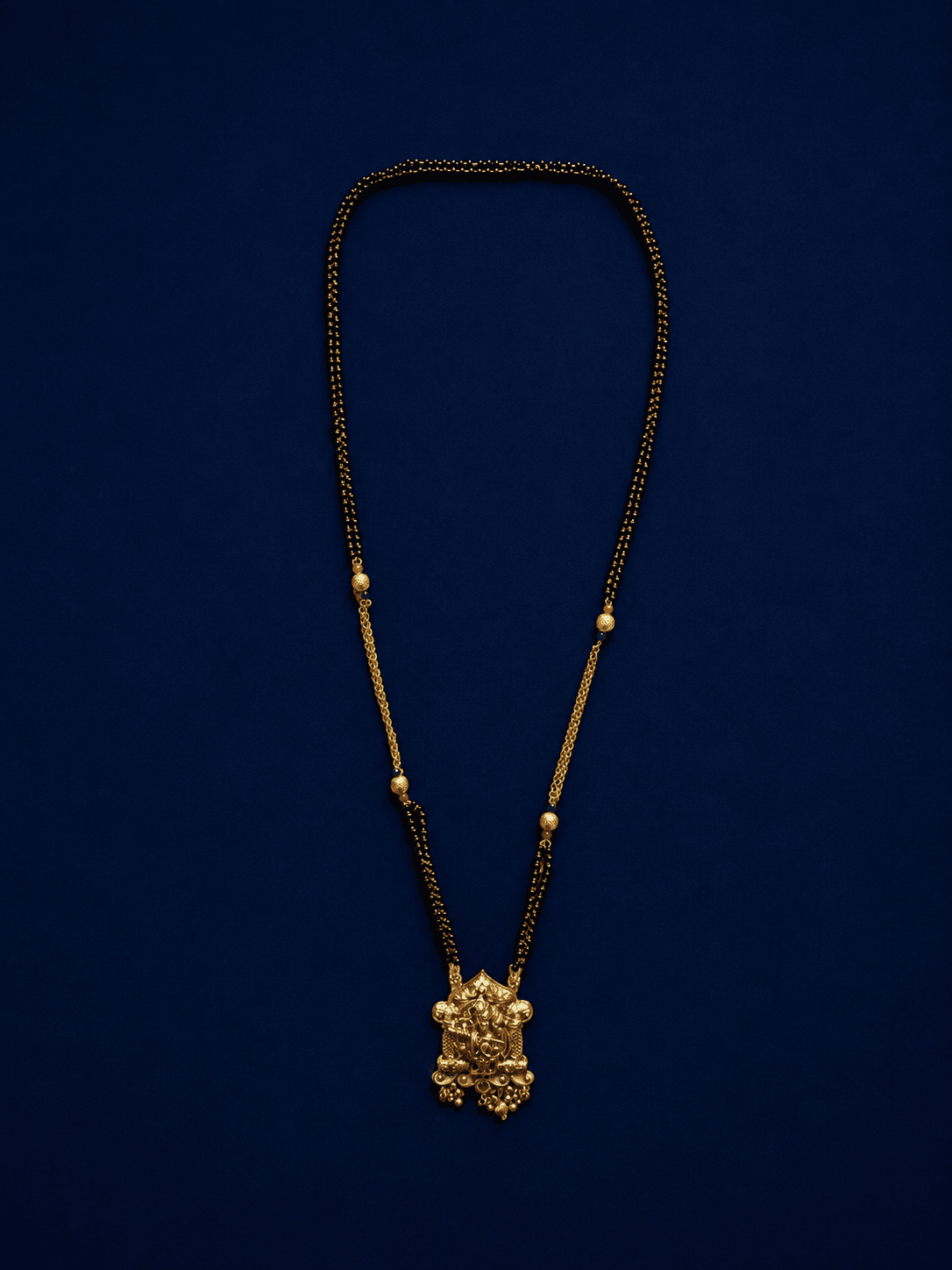 Krishna Bansuri Temple Pendant Mangalsutra
