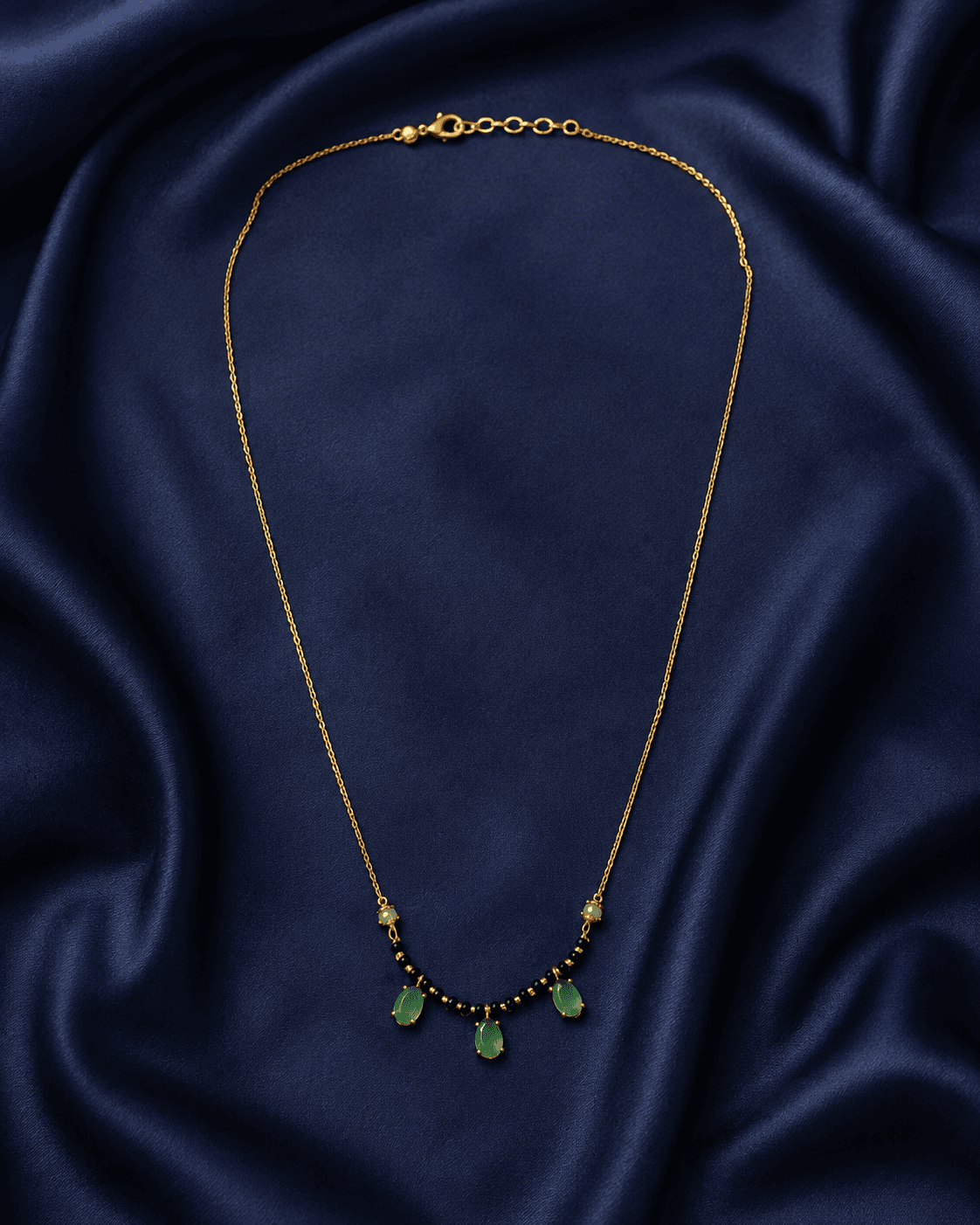 Green Teardrop Trio Mangalsutra