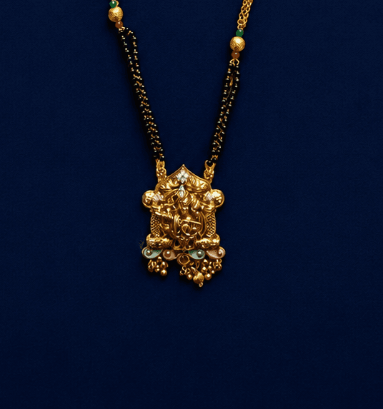 Krishna Bansuri Temple Pendant Mangalsutra