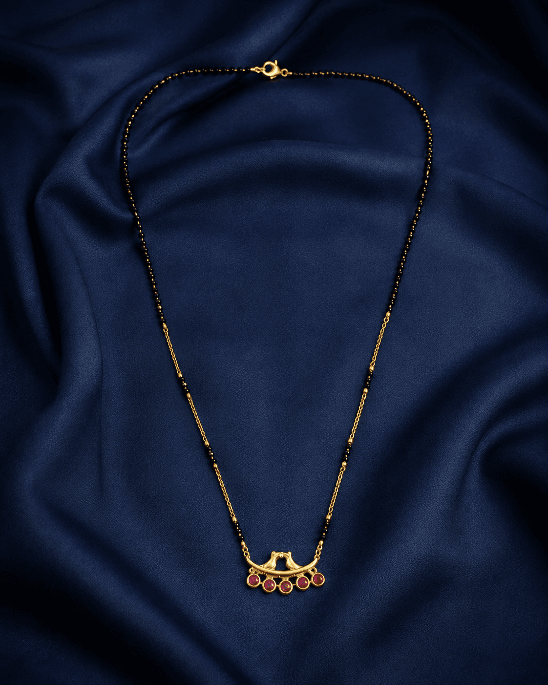 Ruby Arc Pendant Mangalsutra