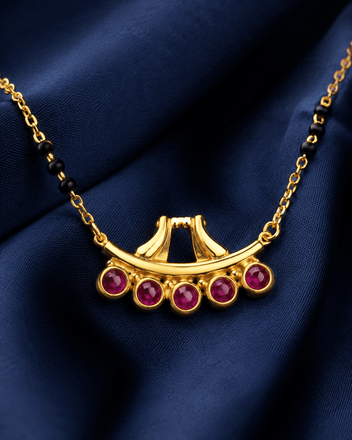Ruby Arc Pendant Mangalsutra
