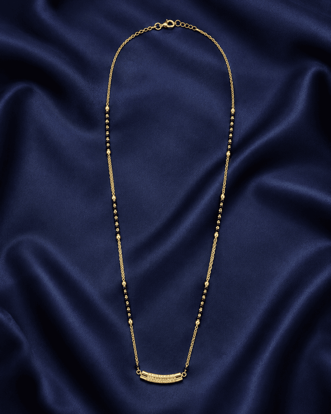 Sleek Double Bar Crystal Mangalsutra