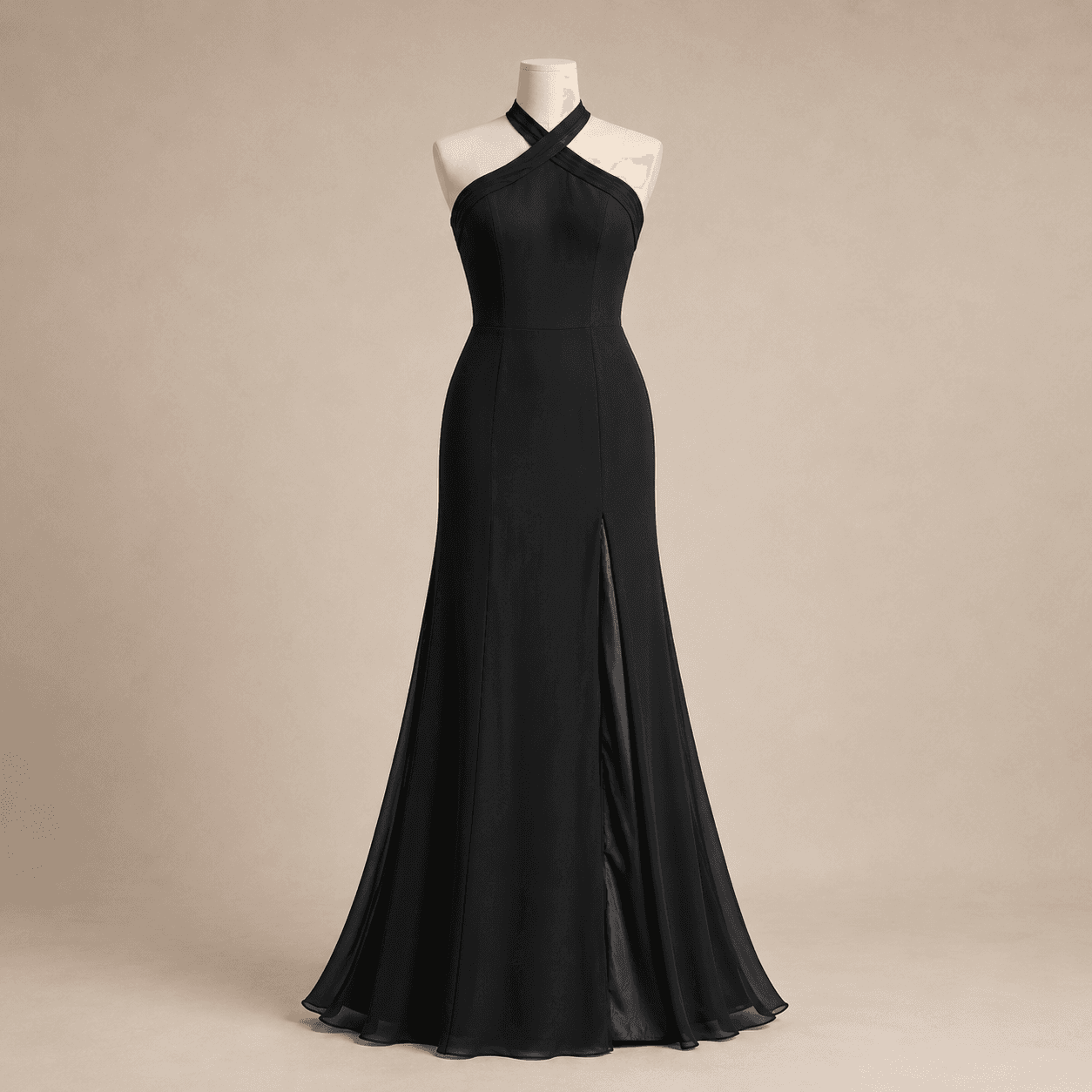 Noir Celeste Criss-Cross Gown
