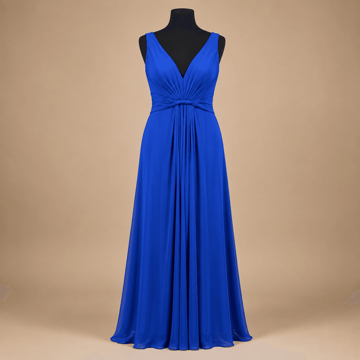 Royal Blue Sapphire Knot-Front Gown
