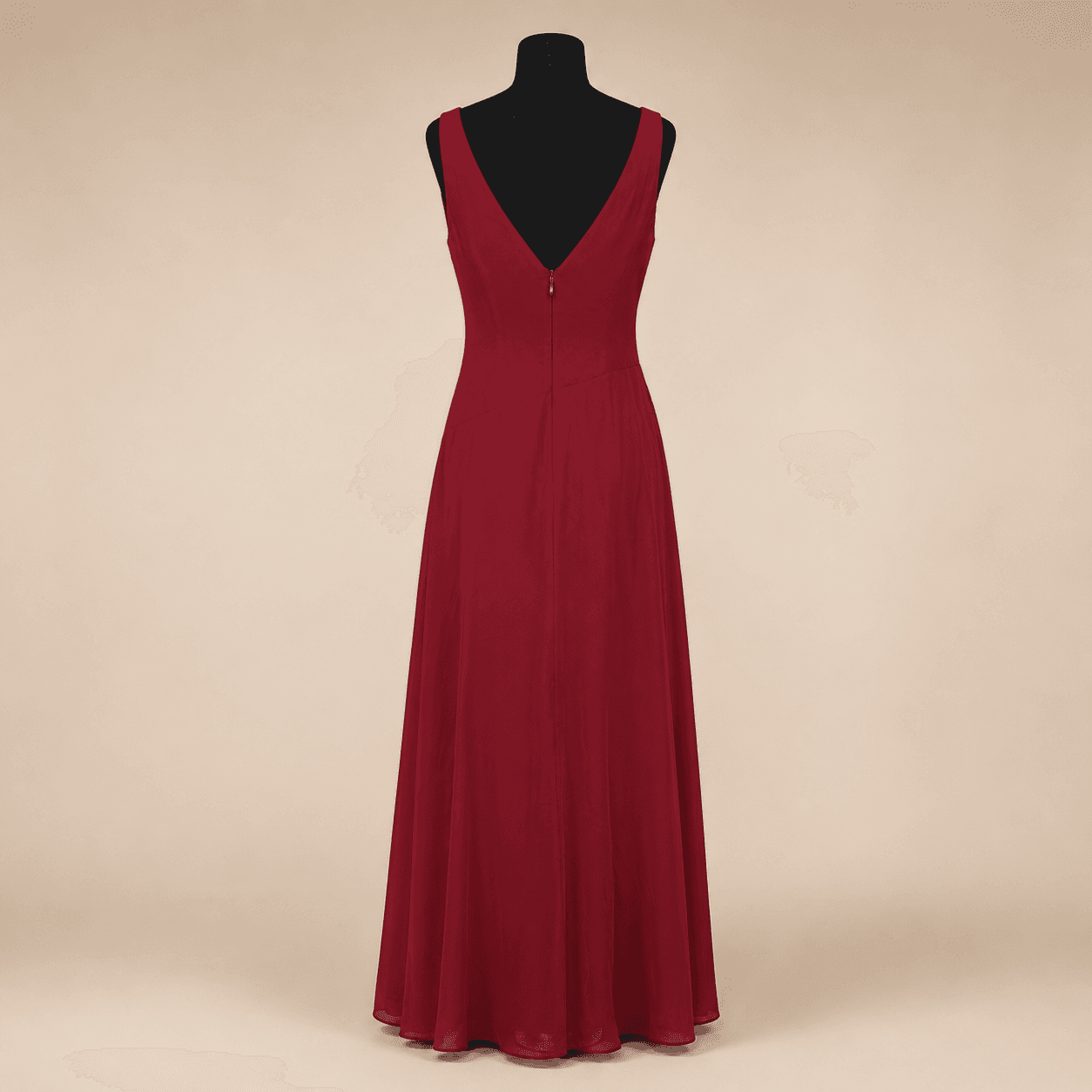 Wine Carmen Ruched Gown