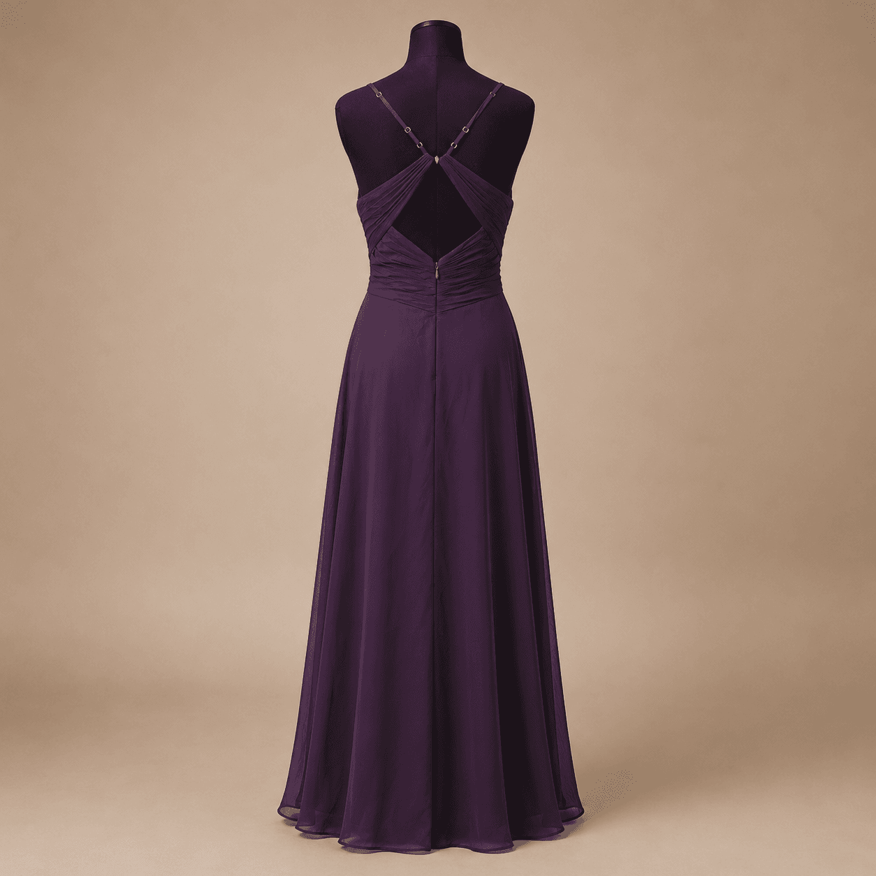 Plum Iris Open-Back Gown