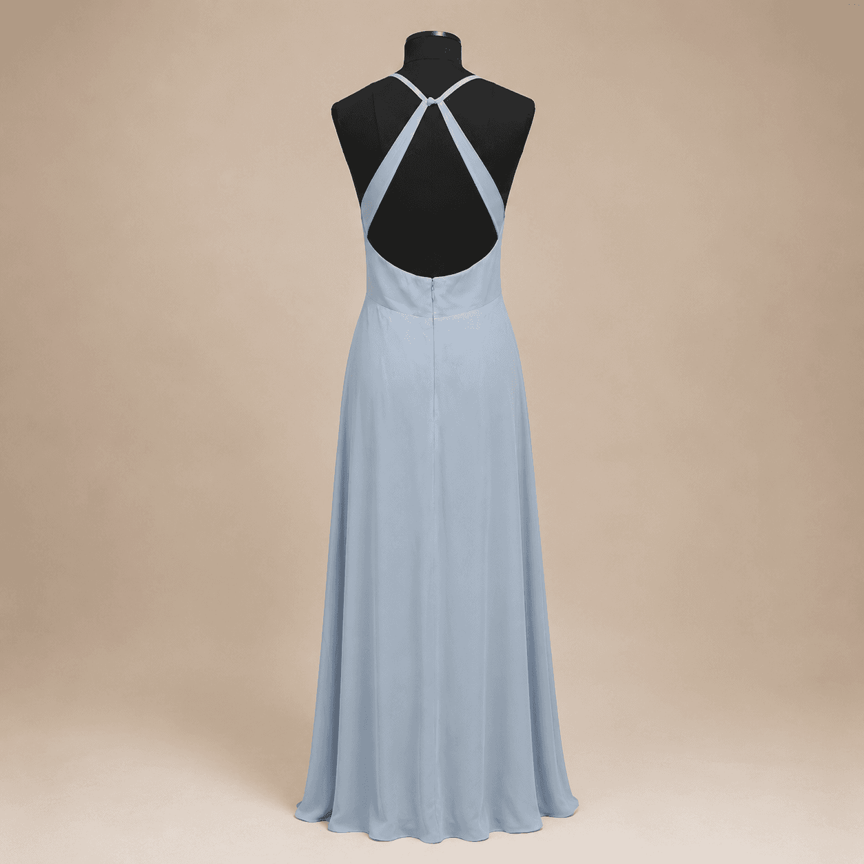 Powder Blue Liana Cross-Back Gown