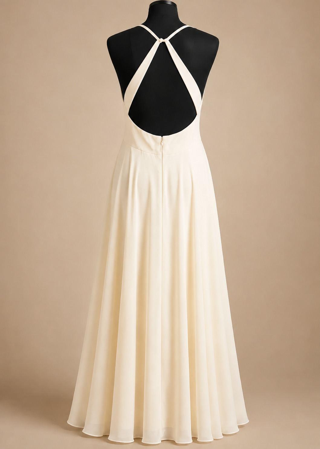 Ivory Pearl Cross-Back Gown