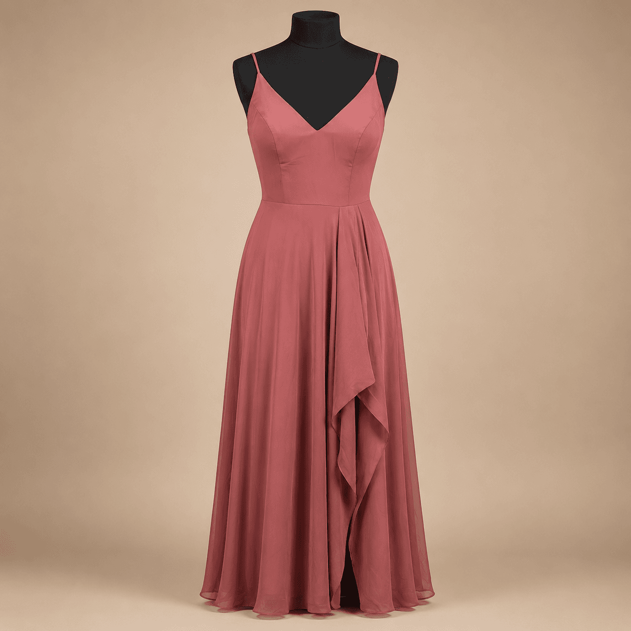 Dusty Rose Arabella Ruffle Gown