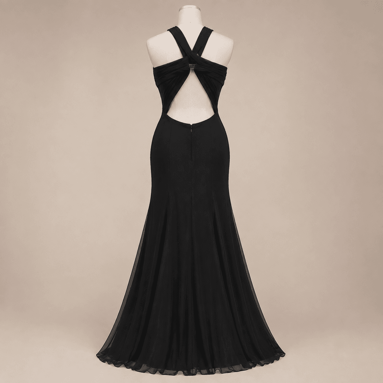 Noir Celeste Criss-Cross Gown
