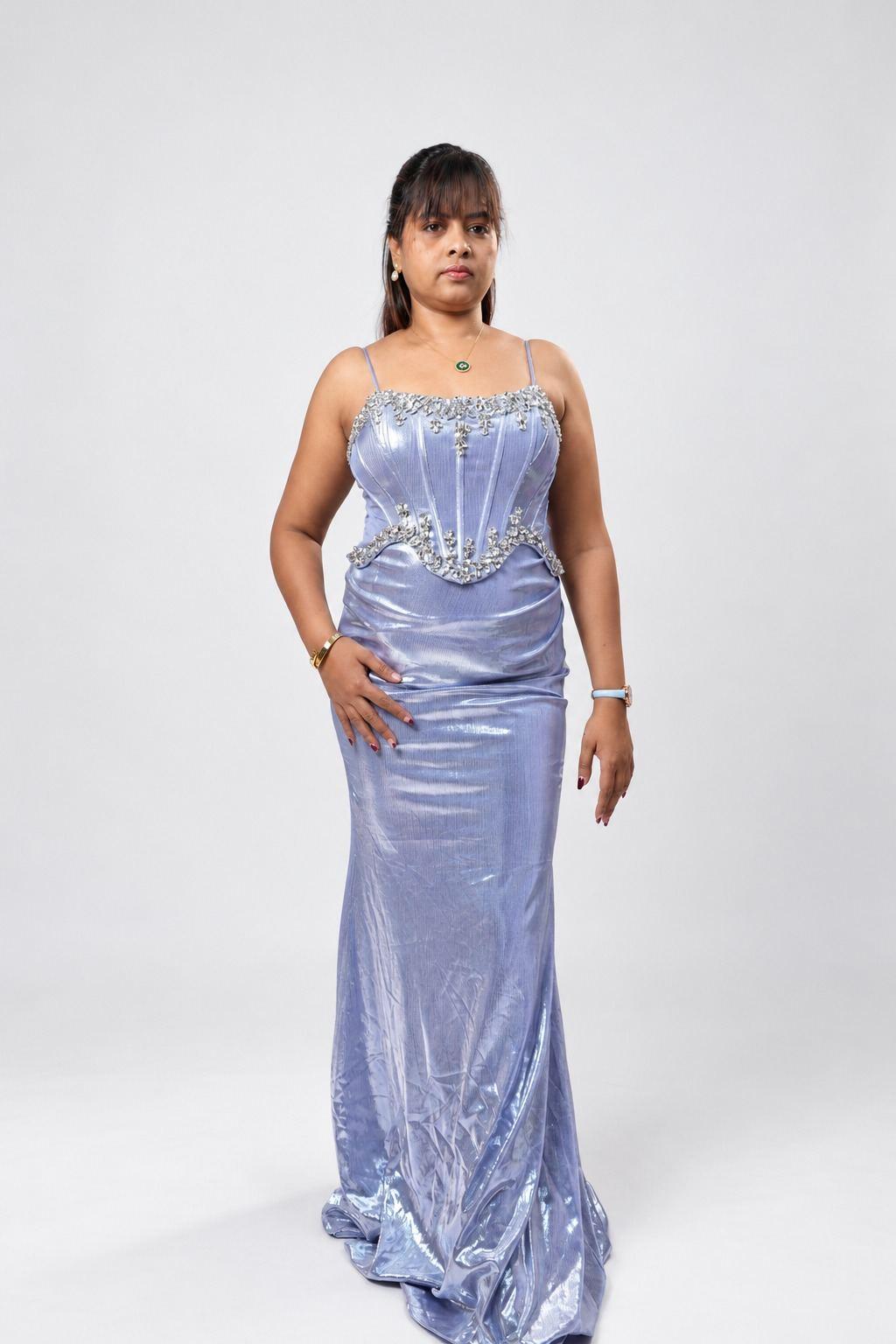 Lavender Corset Evening Gown