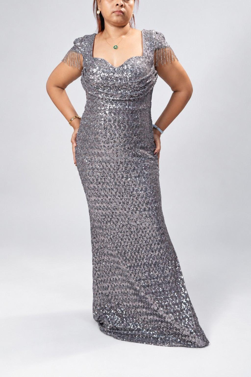 Silver Sequin Mermaid Gown