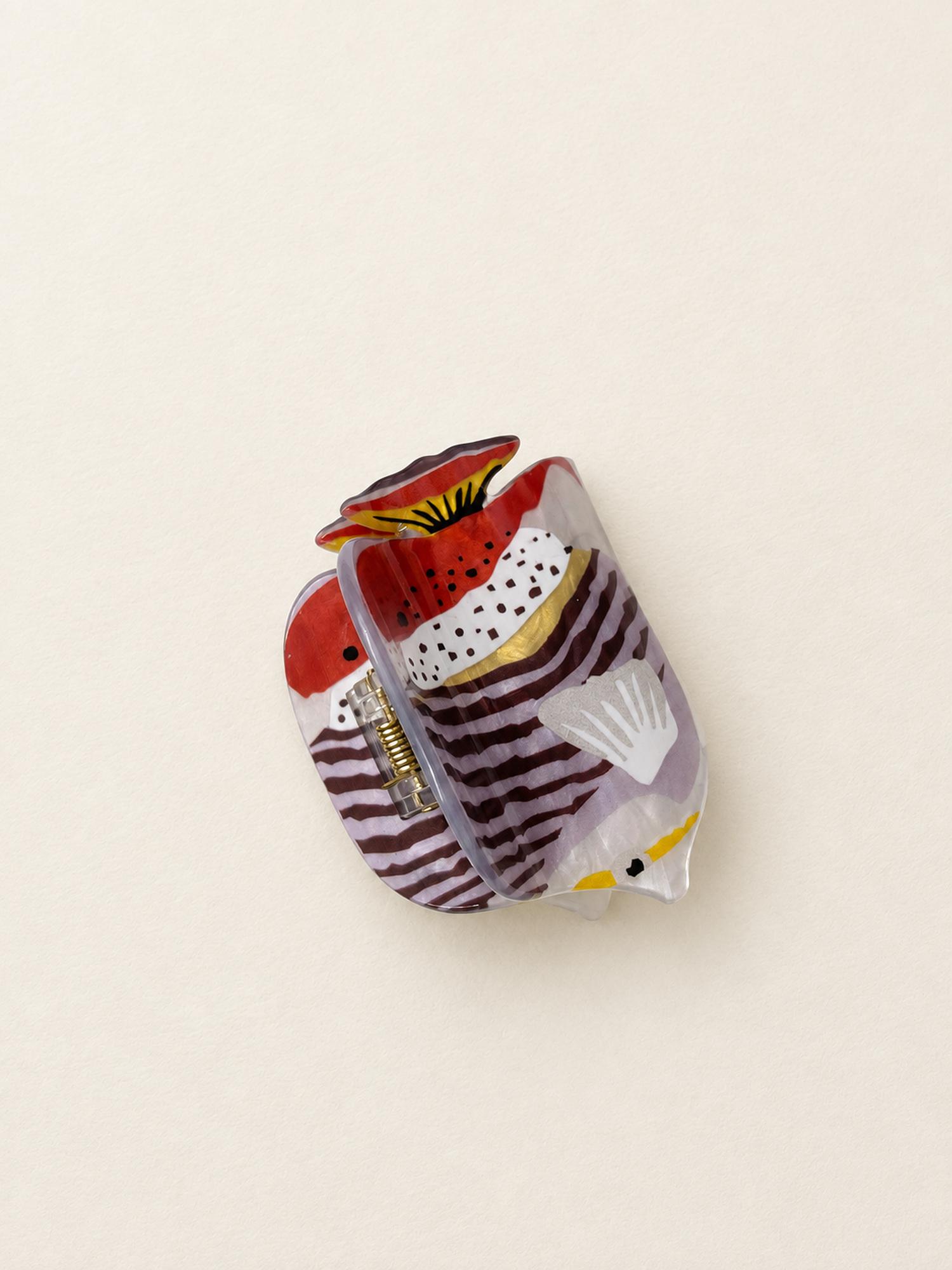 Striped Owl Claw Clip for Women