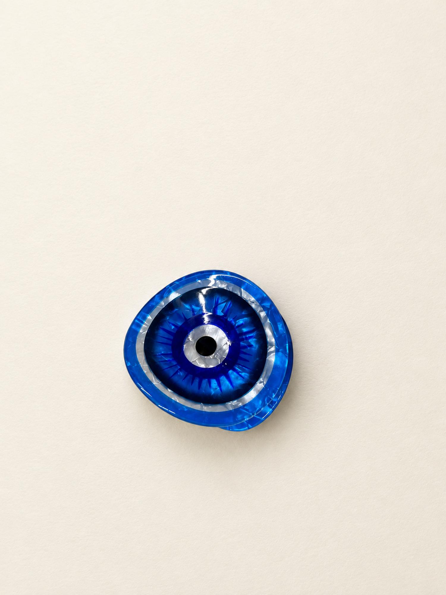 Bright Blue Evil Eye Claw Clip for Women