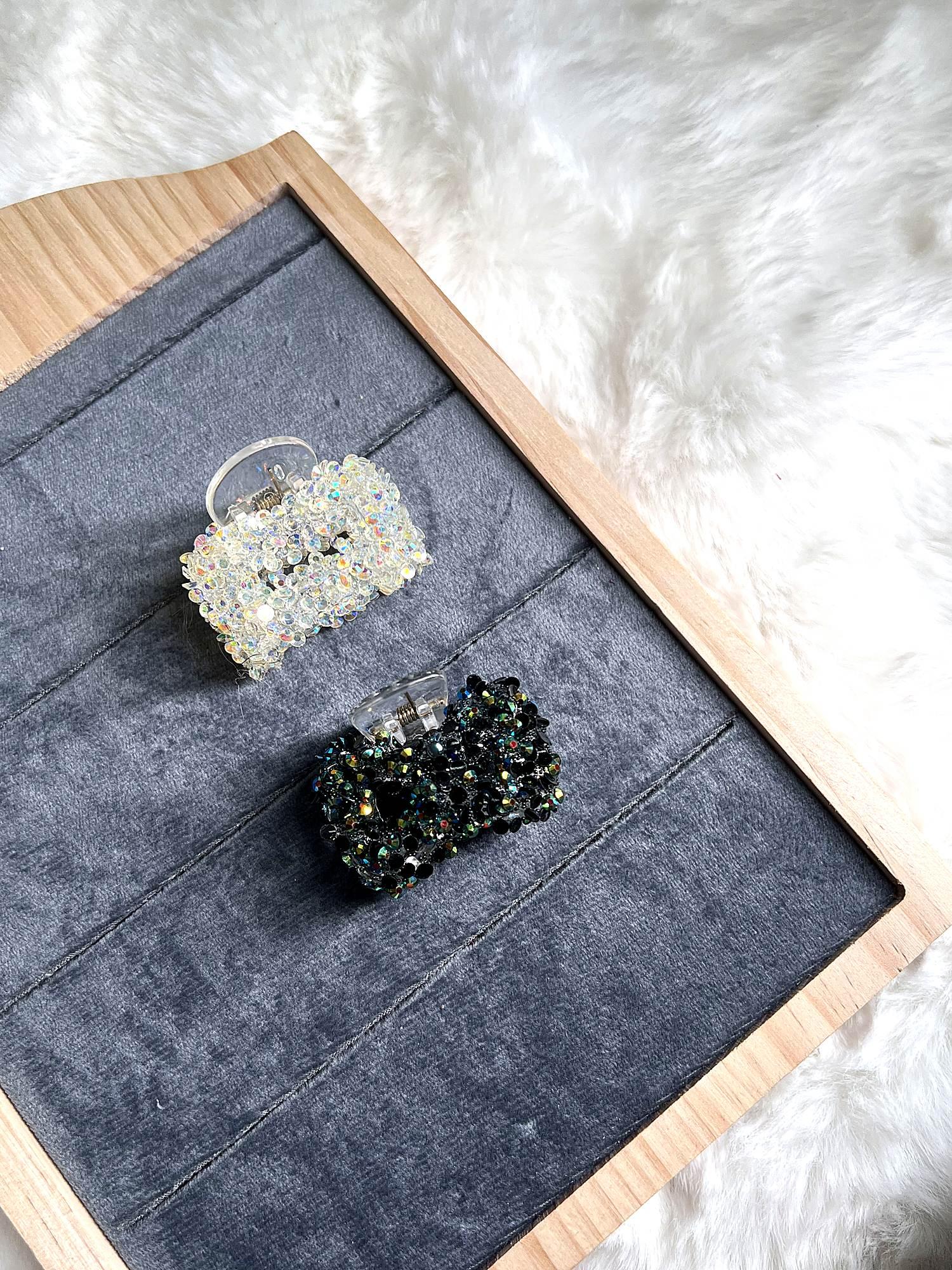 Crystal Studded Claw Clip 2-Piece Combo for Women