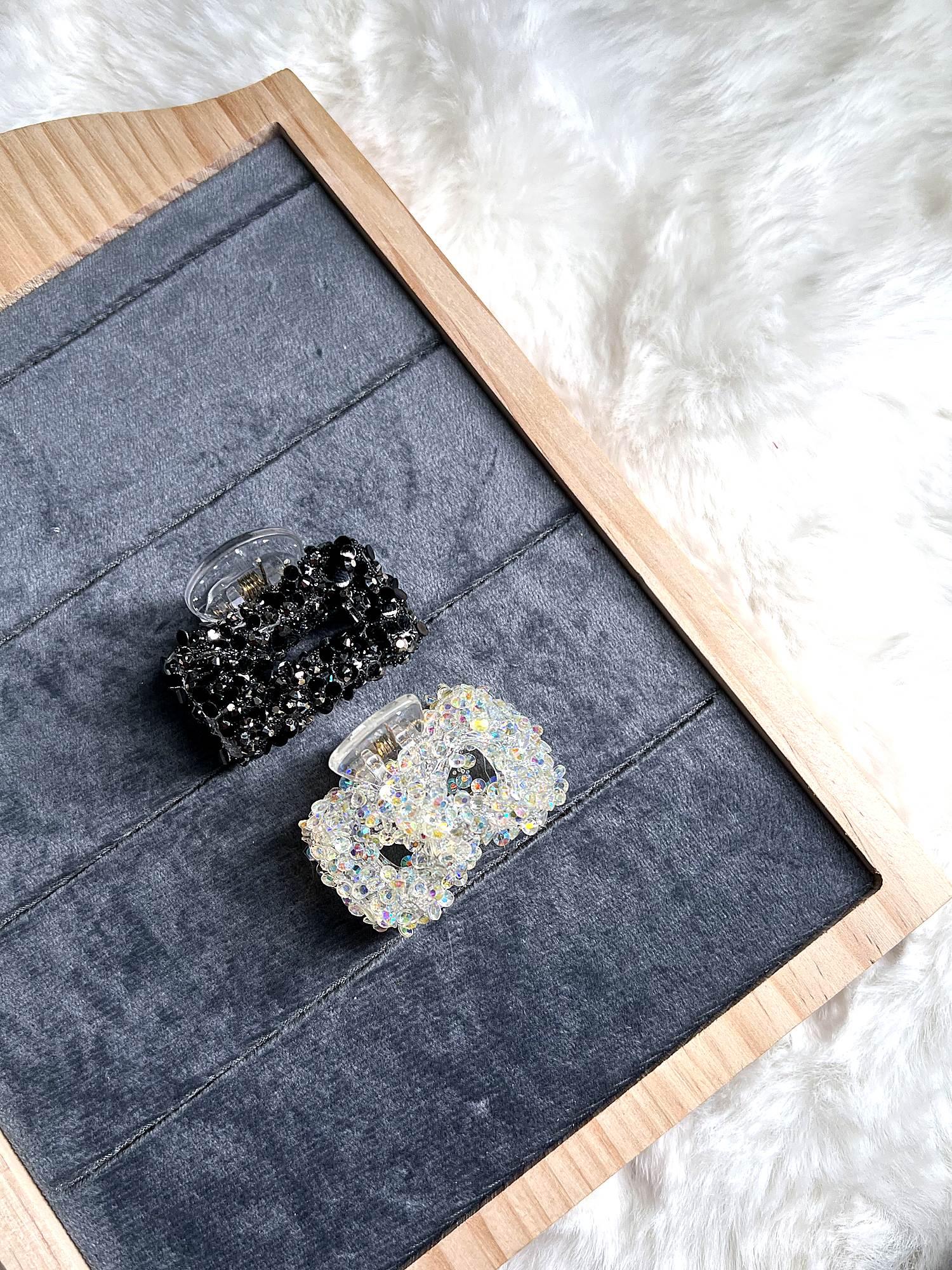 Crystal Studded Claw Clip 2-Piece Combo for Women
