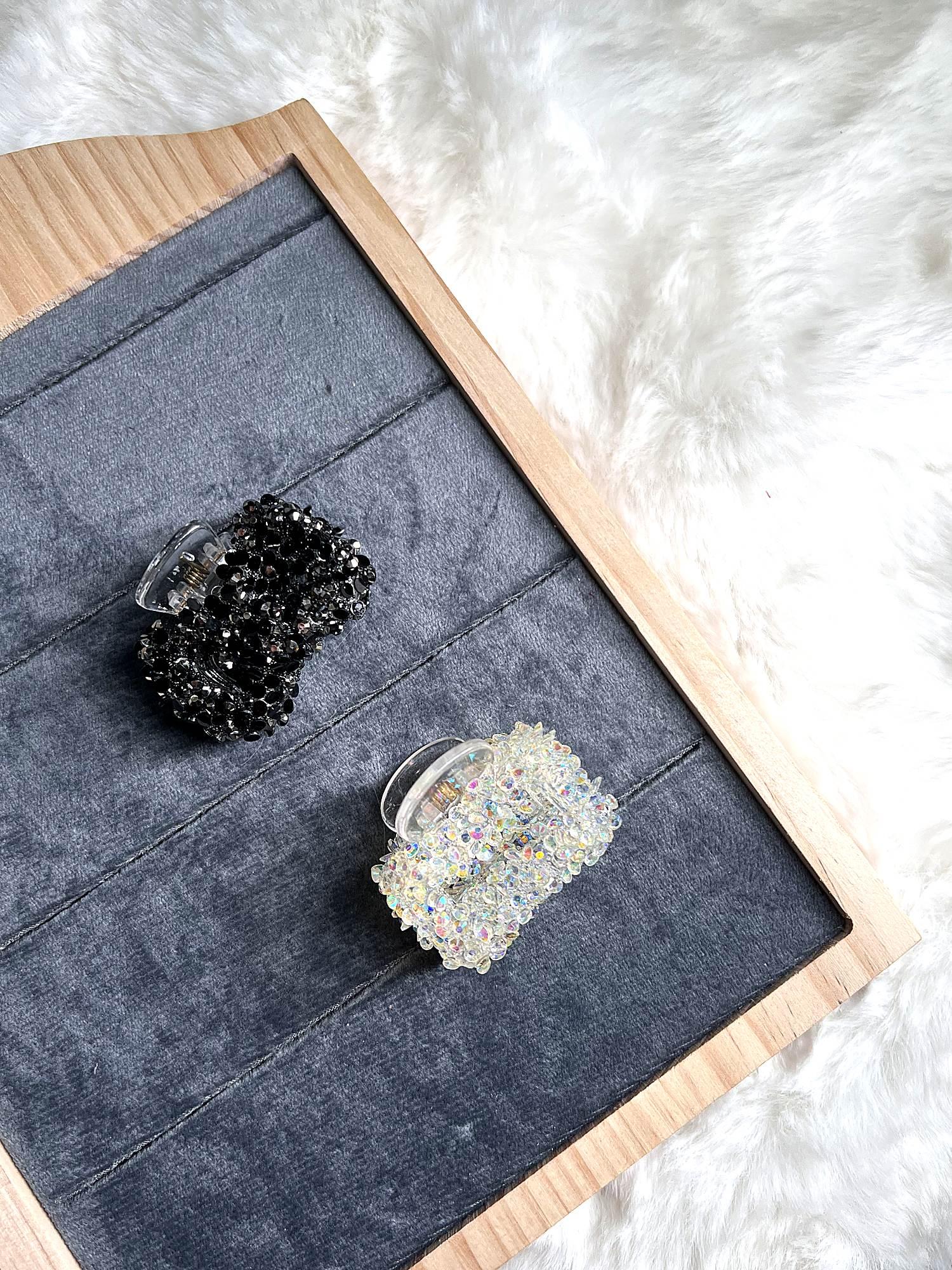 Crystal Studded Claw Clip 2-Piece Combo for Women