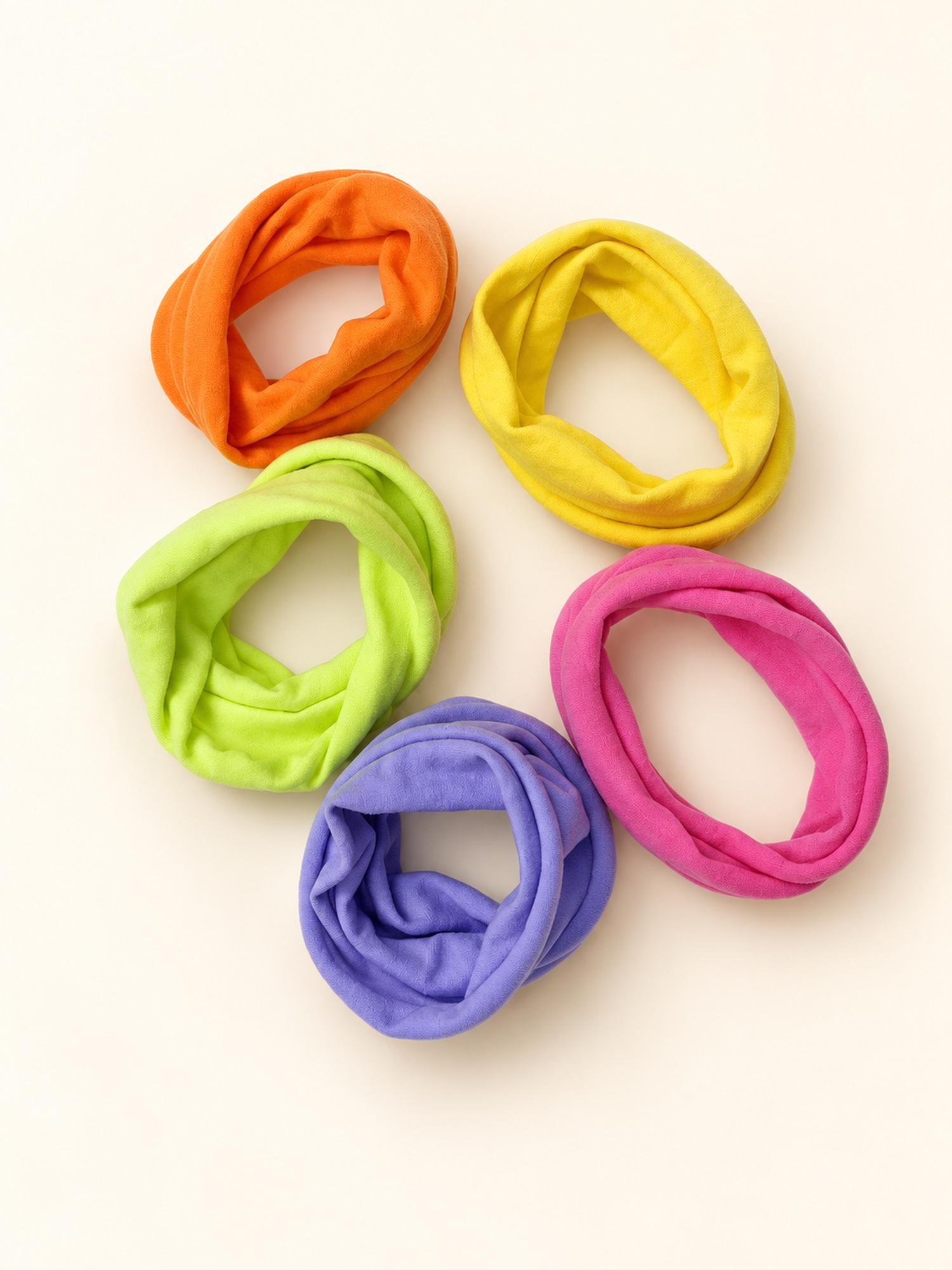 Bright Satin Hair Tie Set - Pack of 5