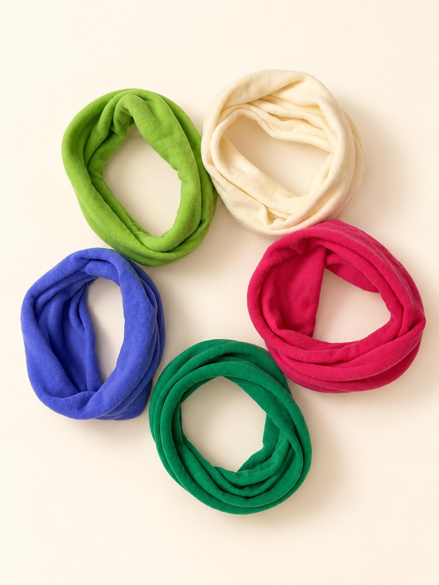 Jewel Tone Satin Hair Tie Set - Pack of 5