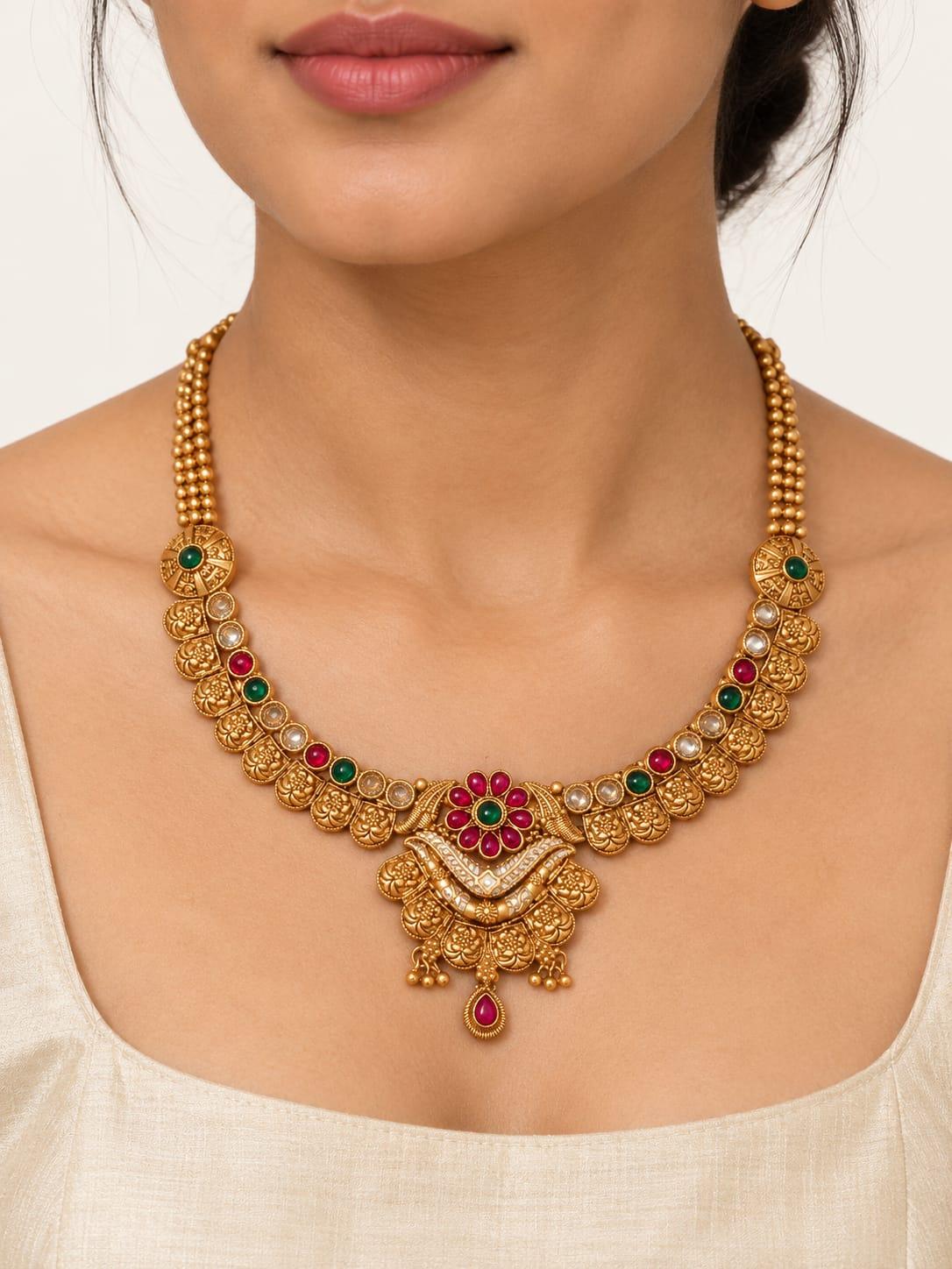 Multicolor Floral Traditional Necklace