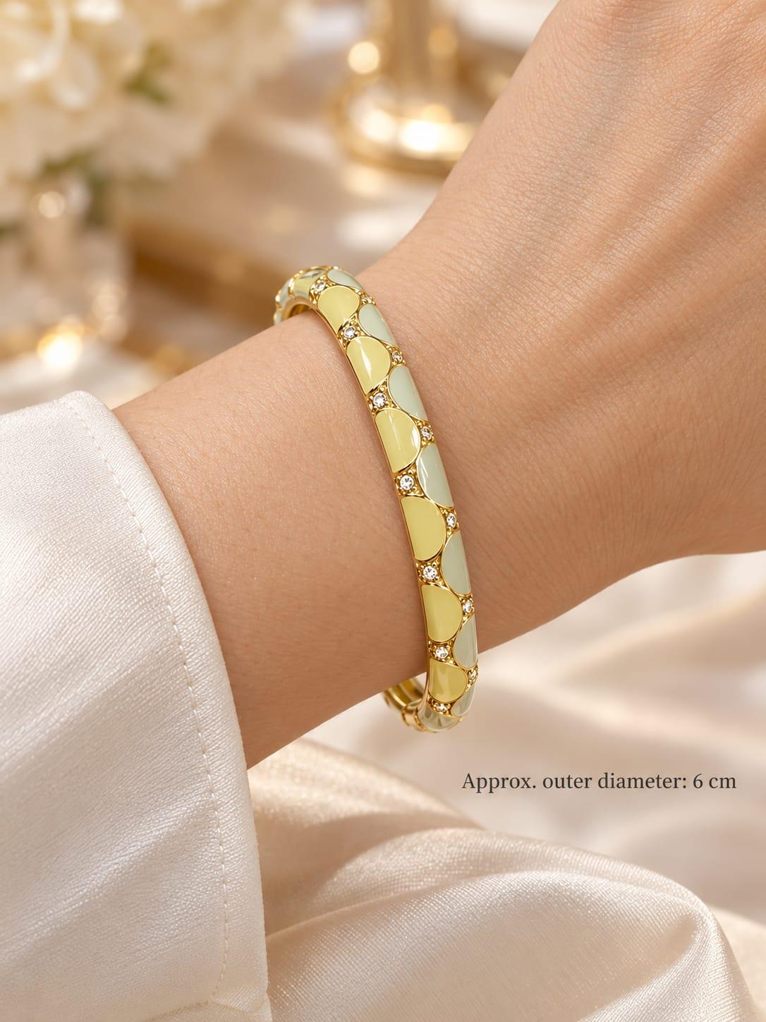 Green Crystal Enamel Bangle