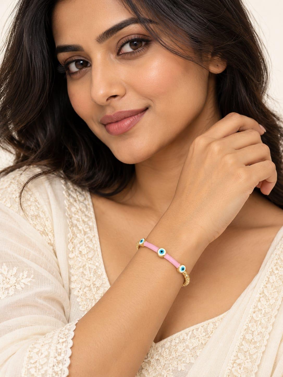 Pink Purple Enamel Bangle
