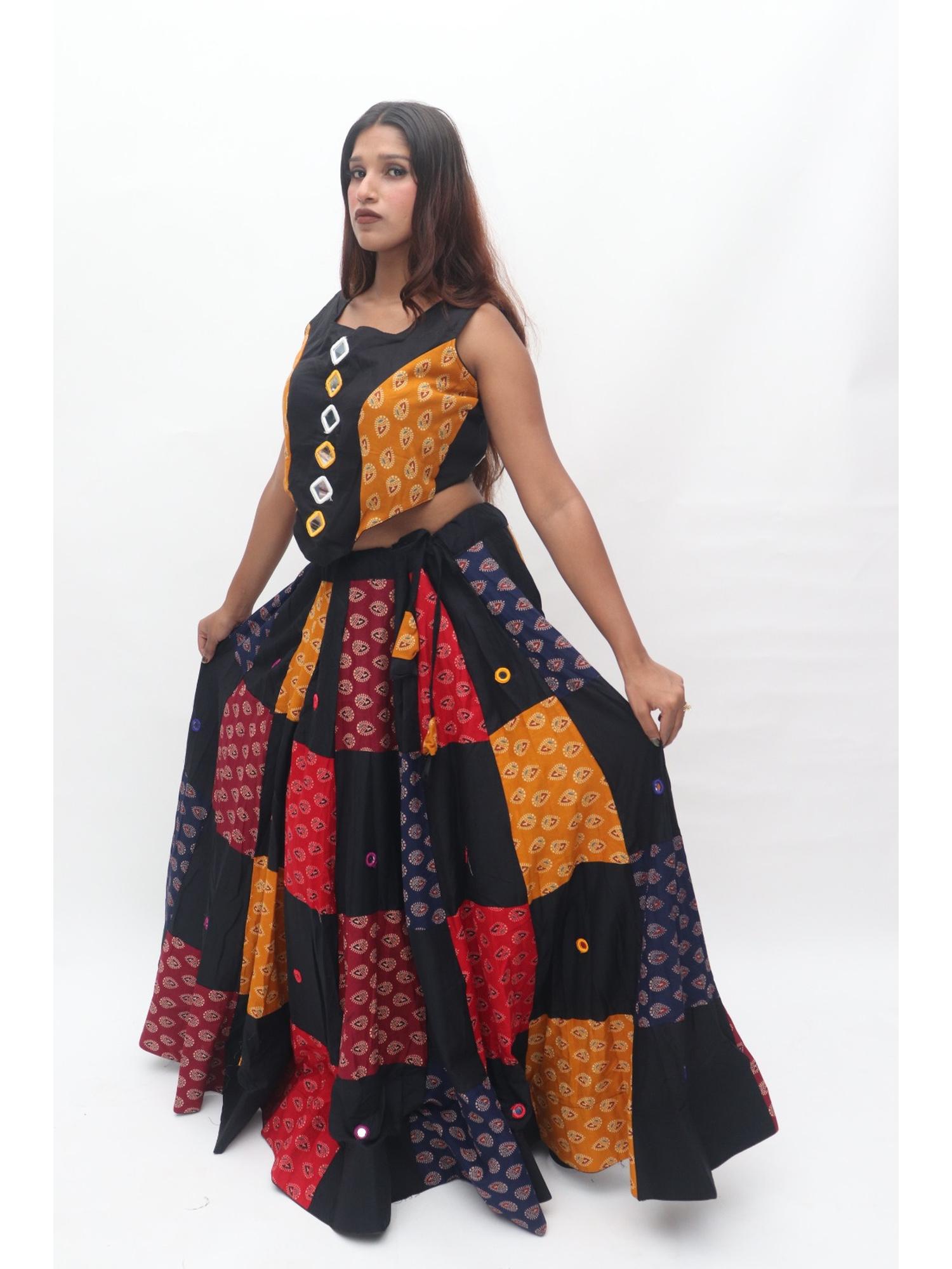 Mustard Patchwork Lehenga Set