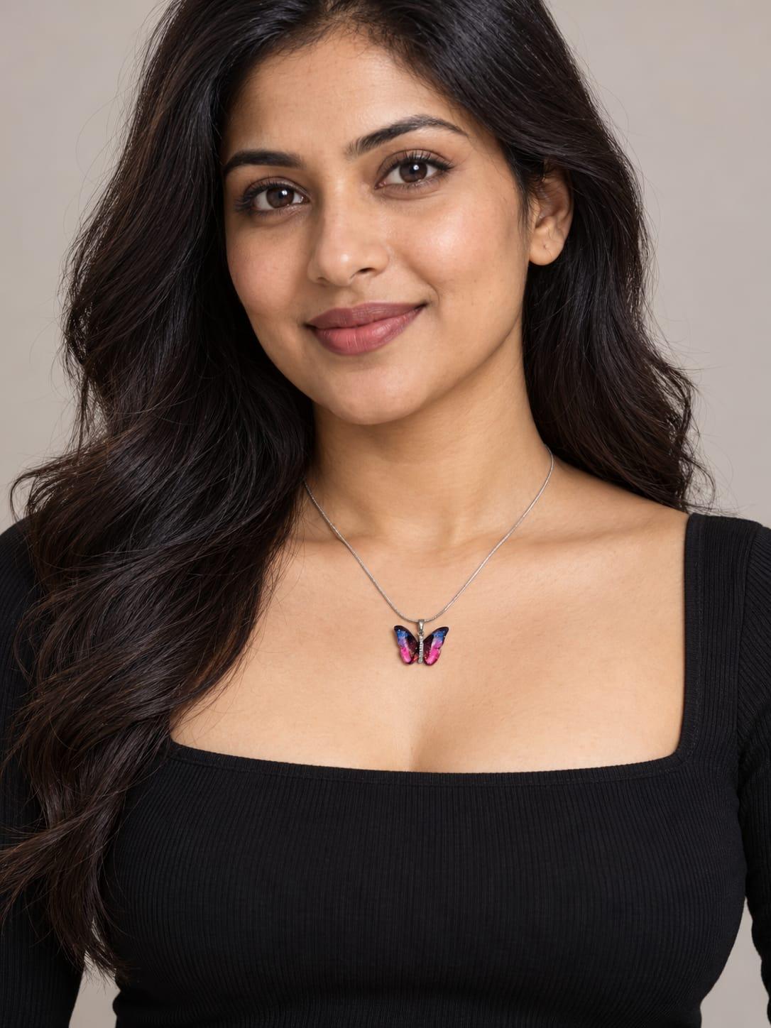 Purple Butterfly Necklace