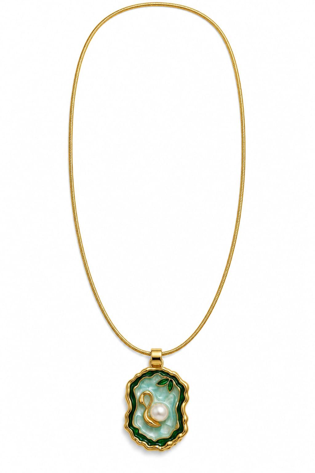 Green Cameo Necklace