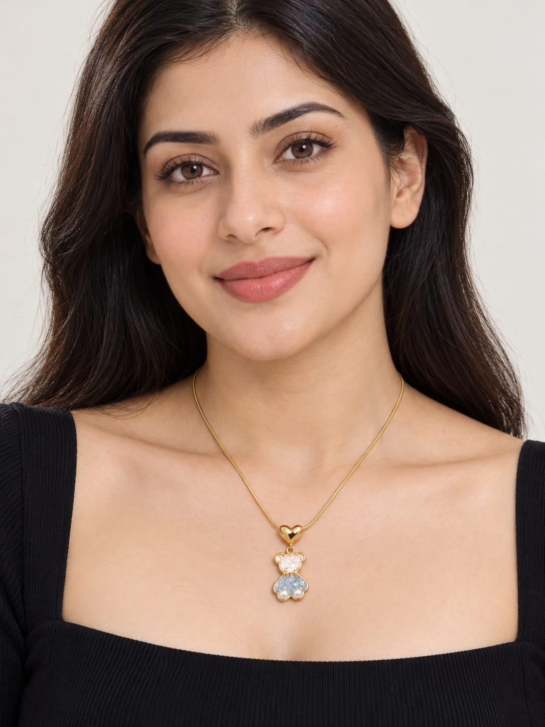 Blue Bear Necklace