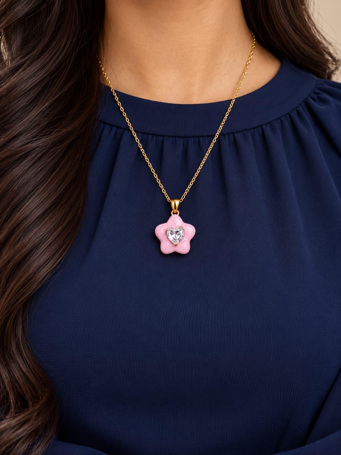 Pink Flower Necklace