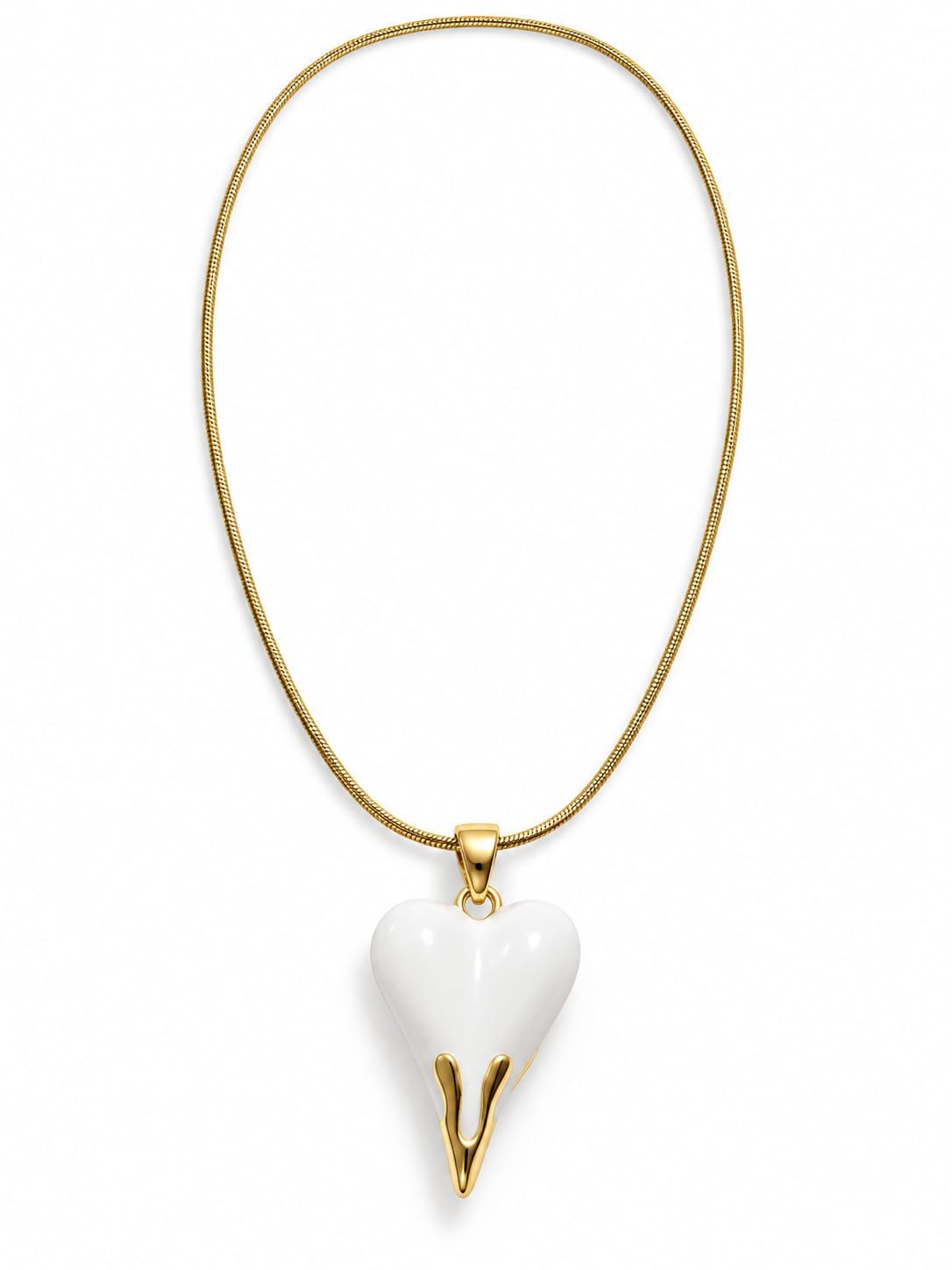 White Heart Necklace