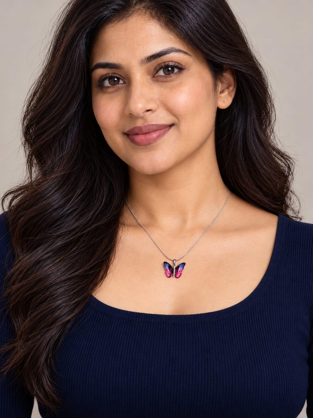Purple Butterfly Necklace