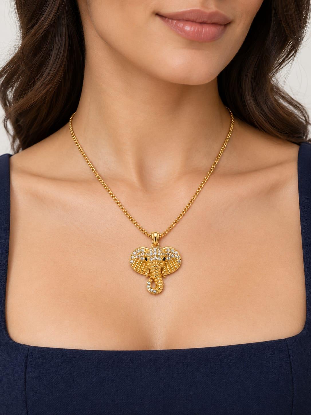 Gold Elephant Necklace